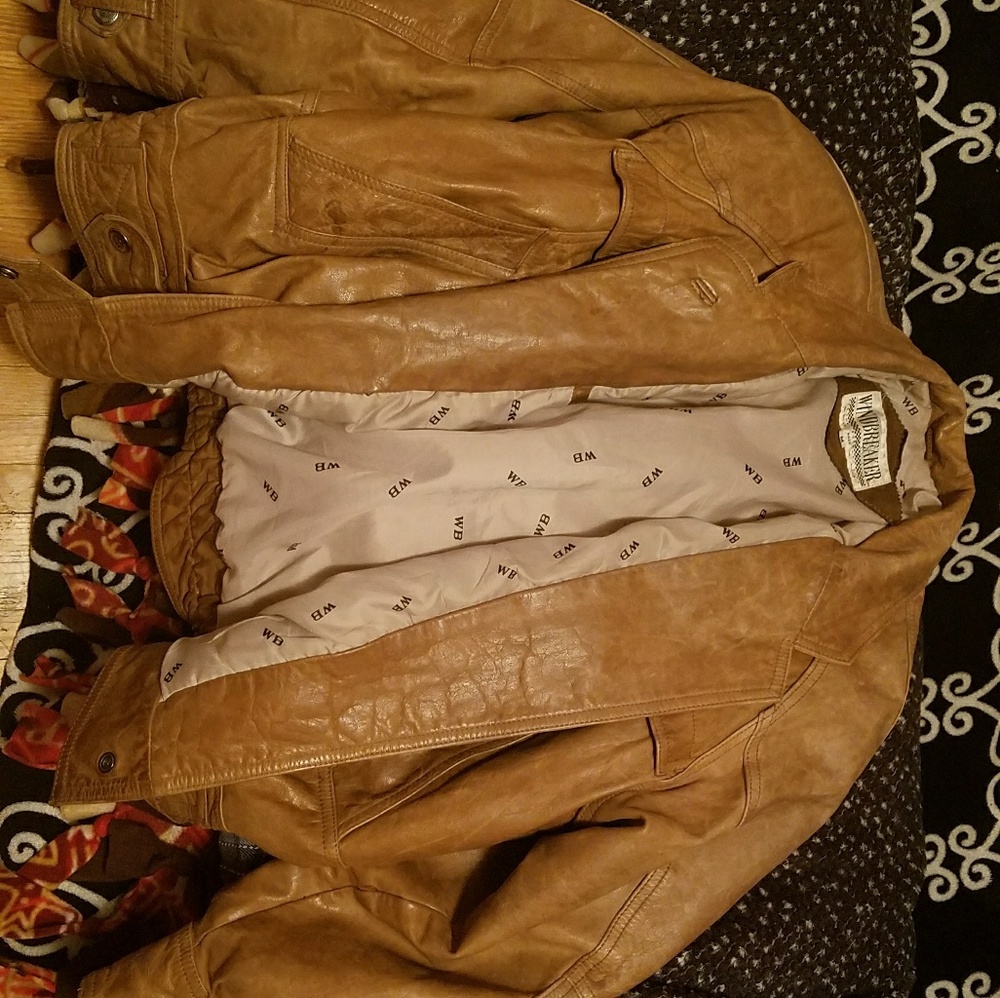 Vintage 90s Windbreaker Leather Jacket